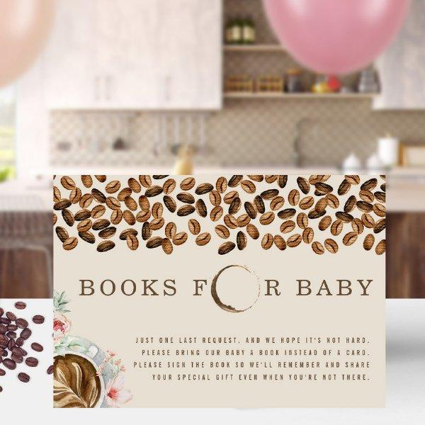 Floral Coffee Baby Shower Book Request