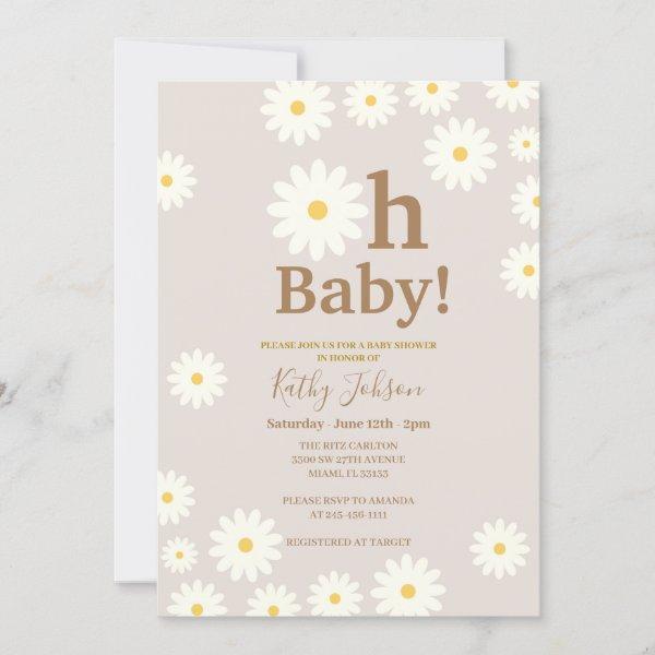 Floral Daisy Bohemian Baby Shower