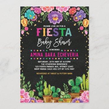 Floral Fiesta Baby Shower Mexican Flowers Invite