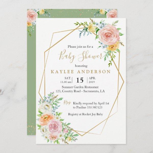 Floral gold  card