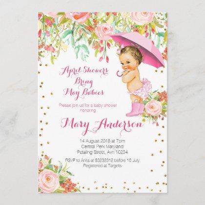 Floral Mexican Baby April Showers Baby Shower Invitation