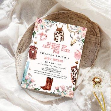 Floral Pink Western Rodeo Baby Shower