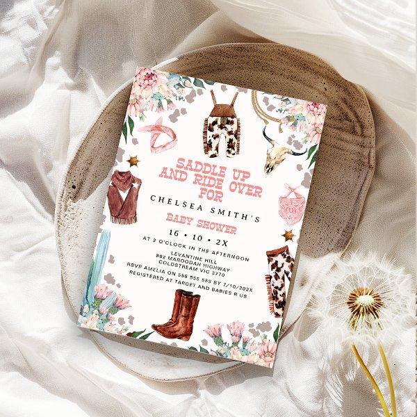 Floral Pink Western Rodeo Baby Shower