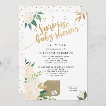 Floral Surprise Baby Shower by mail Invitation