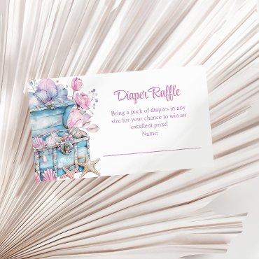 Floral Treasure Chest Underwater Diaper Raffle Enclosure Card