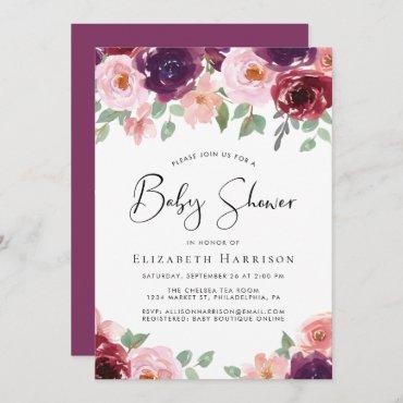 Floral Watercolor Baby Shower with Virtual Option