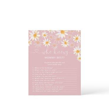 Floral Who Know Mommy Best Baby Shower Game