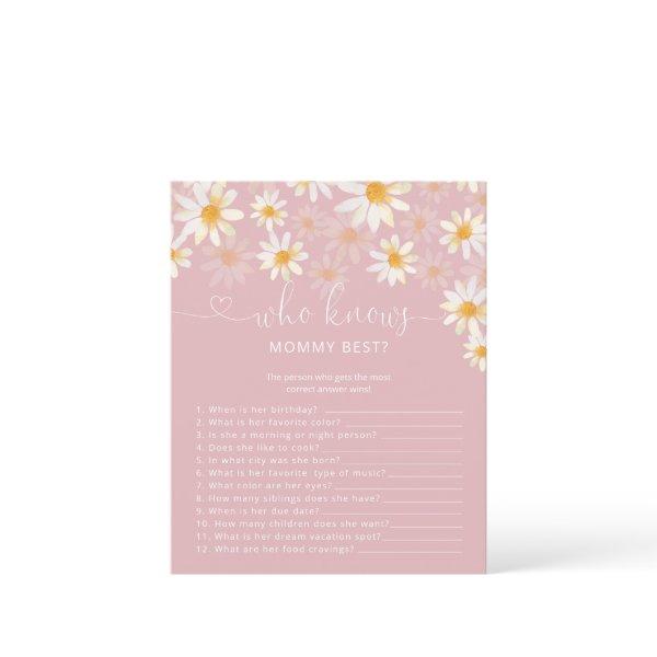 Floral Who Know Mommy Best Baby Shower Game