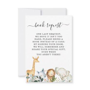 Foliage Safari Baby Shower Book Request Insert
