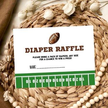 Football baby shower game diaper raffle request  enclosure card