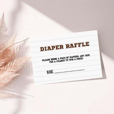 Football baby shower game diaper raffle request  enclosure card