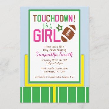 Football Baby Shower Invitation-It's A Girl! Invitation