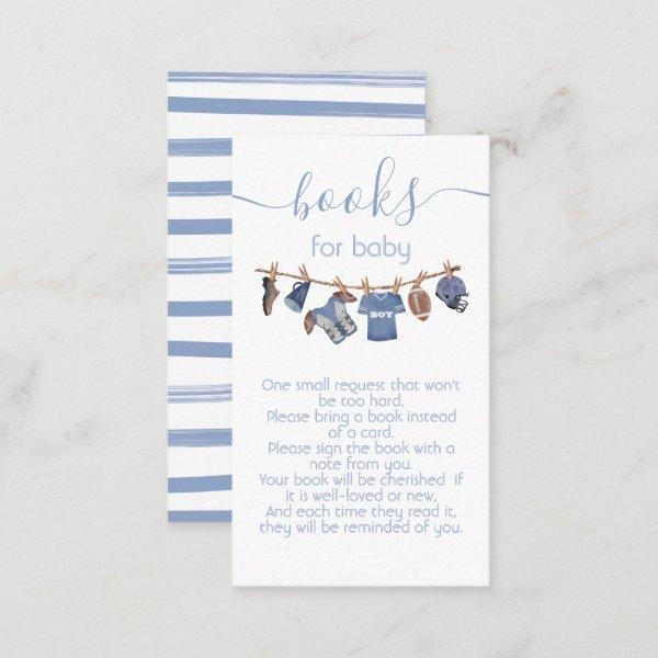 Football Clothesline Baby Shower Books for baby Business Card