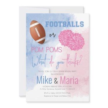 Football or Pom Poms gender reveal