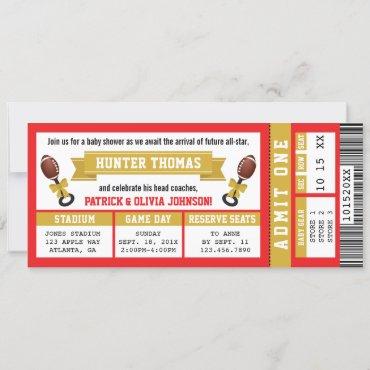 Football Ticket , Red, Gold