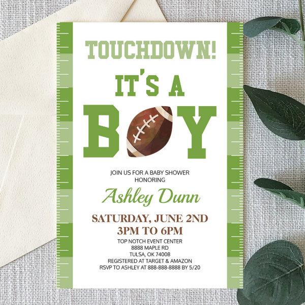 Football Touchdown It's A Boy Green