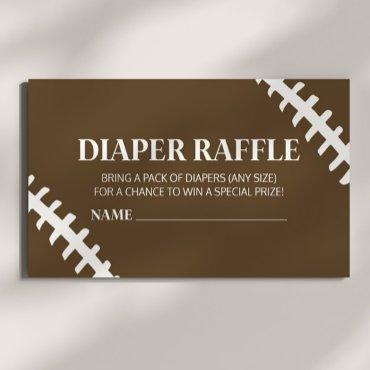 Football White Brown Baby Shower Diaper Raffle Enclosure Card