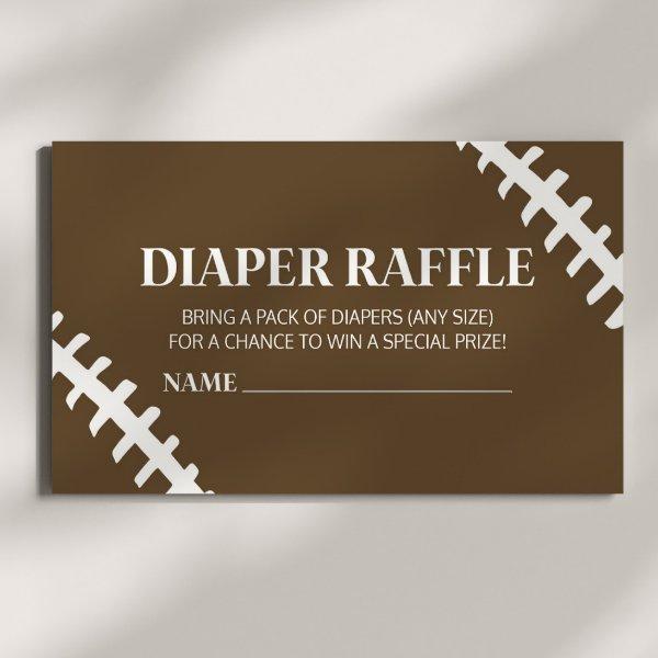 Football White Brown Baby Shower Diaper Raffle Enclosure Card