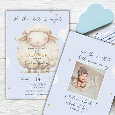 For This Child I Prayed Photo Blue Lamb Religious