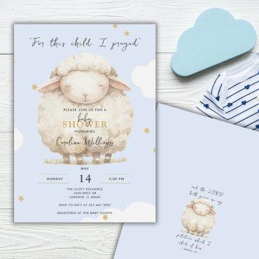 For This Child I Prayed Scripture Blue Lamb Boy
