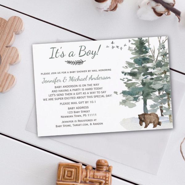 Forest Adventure Boy Bear Baby Shower By Mail