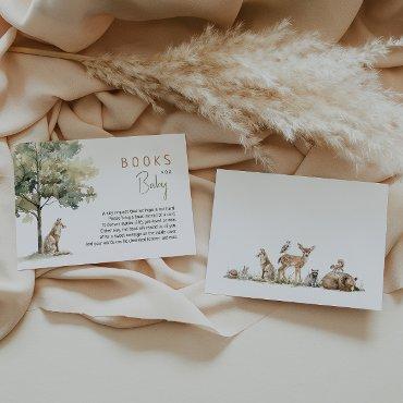 Forest Woodland Animals Baby Shower Books For Baby Enclosure Card