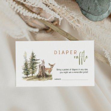 Forest Woodland Animals Baby Shower Diaper Raffle Enclosure Card