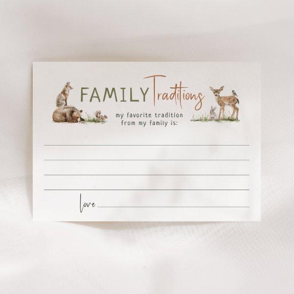 Forest Woodland Animals Family Traditions Card