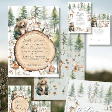 Forest Woodland Cute Animals Bear Deer