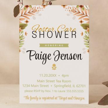 Foster Care Shower Green and Brown Botanicals