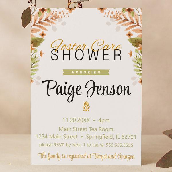 Foster Care Shower Green and Brown Botanicals