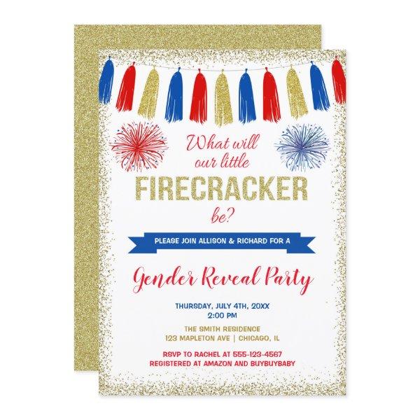 Fourth of July Gender Reveal firecracker