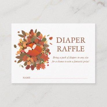 Fox Cub Diaper Raffle Woodland Baby Shower Enclosure Card