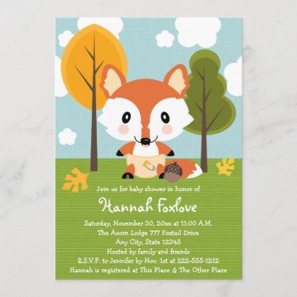 FOX IN DIAPERS BABY SHOWER INVITATION