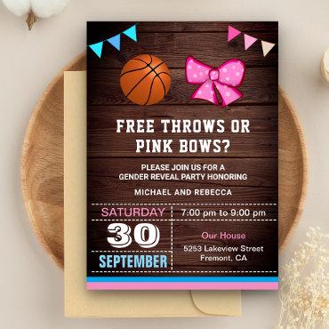 Free Throws or Pink Bows Gender Reveal Party