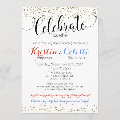 Friends Joint Baby Shower Invitation Book Card