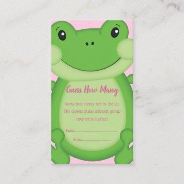 Frog Baby Shower Pink Enclosure Card