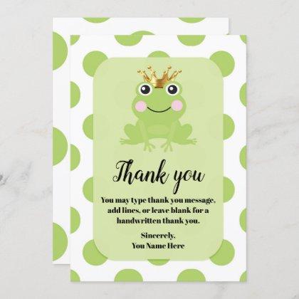 Frog Prince Storybook Thank You Baby Shower Invitation