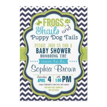 Frogs, Snails & Puppy Dog Tails Baby Shower Invite