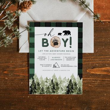 FROST Green Flannel Pine Bear Boy