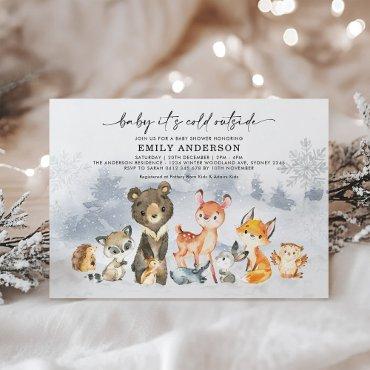 Frosty Winter Woodland Forest Animals