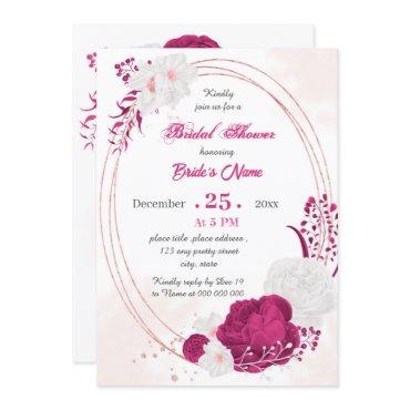 fuchsia & white floral geometric bridal shower