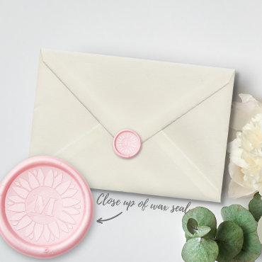 Fun Flower Simple Monogram Initial Custom Floral Wax Seal Stamp