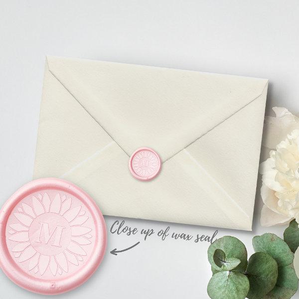 Fun Flower Simple Monogram Initial Custom Floral Wax Seal Stamp