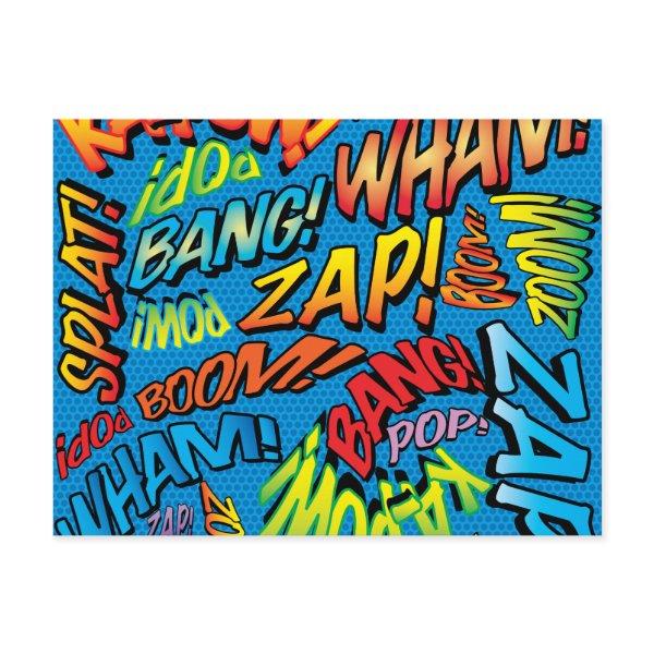 Fun Retro Comic Book Pop Art Sounds Postcard