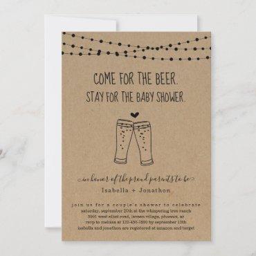 Funny Beer Theme Couple's Baby Shower Invitation