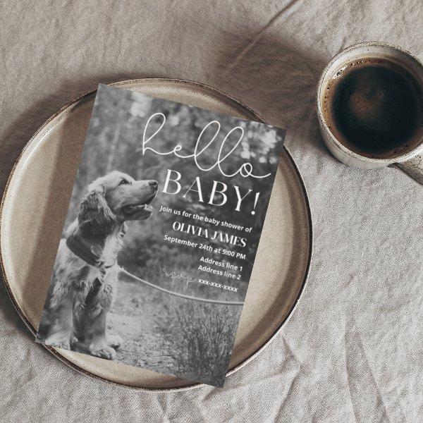 Funny, custom photo dog baby shower