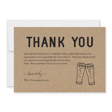 Funny Free Beer Thank You Card