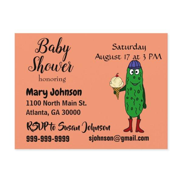 Funny Pickle eating Ice Cream  Postcard