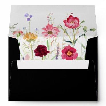 Garden Multicolor Wildflower Wedding   Envelope